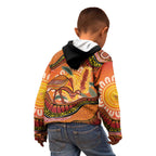 Indigenous Emu Australia Kid Hoodie Australian Bottlebrushes Aboriginal Art Proud