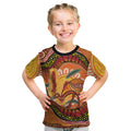 Indigenous Emu Australia Kid T Shirt Australian Bottlebrushes Aboriginal Art Proud