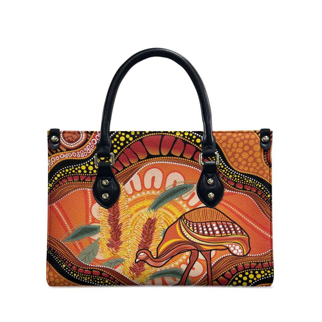 Indigenous Emu Australia Leather Bag Australian Bottlebrushes Aboriginal Art Proud