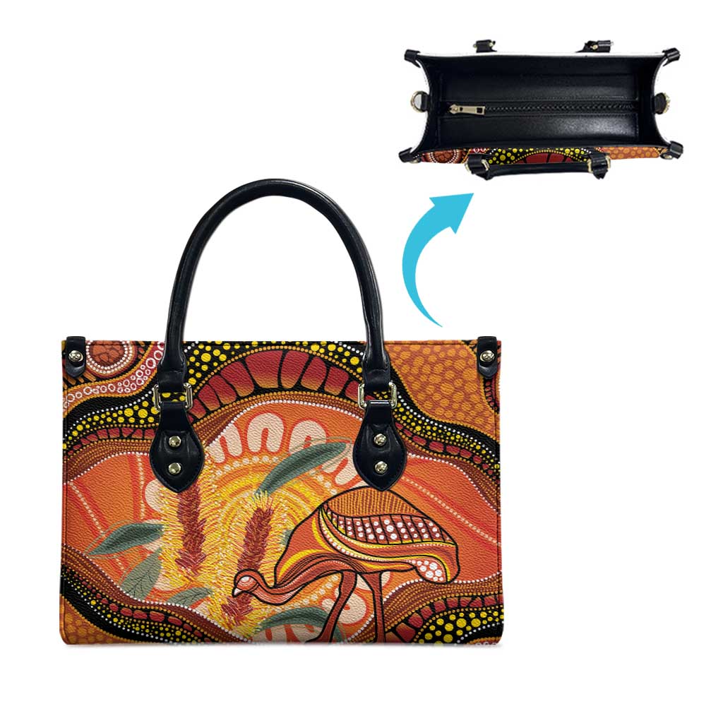 Indigenous Emu Australia Leather Bag Australian Bottlebrushes Aboriginal Art Proud