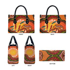 Indigenous Emu Australia Leather Bag Australian Bottlebrushes Aboriginal Art Proud