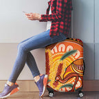 Indigenous Emu Australia Luggage Cover Australian Bottlebrushes Aboriginal Art Proud