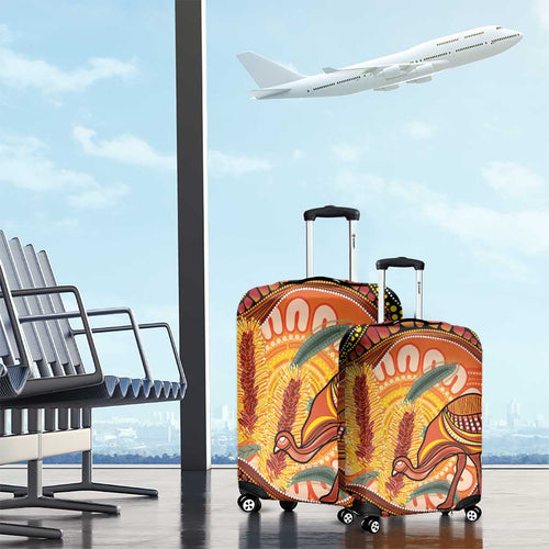 Indigenous Emu Australia Luggage Cover Australian Bottlebrushes Aboriginal Art Proud