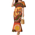 Indigenous Emu Australia Mermaid Dress Australian Bottlebrushes Aboriginal Art Proud