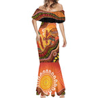 Indigenous Emu Australia Mermaid Dress Australian Bottlebrushes Aboriginal Art Proud