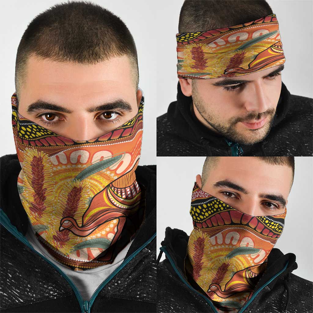 Indigenous Emu Australia Neck Gaiter Australian Bottlebrushes Aboriginal Art Proud