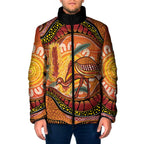 Indigenous Emu Australia Padded Jacket Australian Bottlebrushes Aboriginal Art Proud