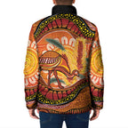Indigenous Emu Australia Padded Jacket Australian Bottlebrushes Aboriginal Art Proud