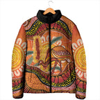 Indigenous Emu Australia Padded Jacket Australian Bottlebrushes Aboriginal Art Proud