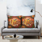 Indigenous Emu Australia Pillow Cover Australian Bottlebrushes Aboriginal Art Proud