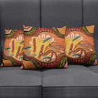 Indigenous Emu Australia Pillow Cover Australian Bottlebrushes Aboriginal Art Proud