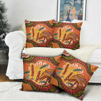 Indigenous Emu Australia Pillow Cover Australian Bottlebrushes Aboriginal Art Proud