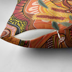 Indigenous Emu Australia Pillow Cover Australian Bottlebrushes Aboriginal Art Proud