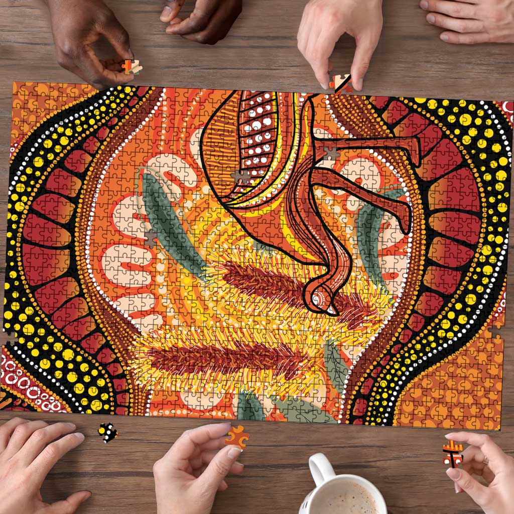 Indigenous Emu Australia Puzzle Australian Bottlebrushes Aboriginal Art Proud