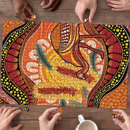 Indigenous Emu Australia Puzzle Australian Bottlebrushes Aboriginal Art Proud