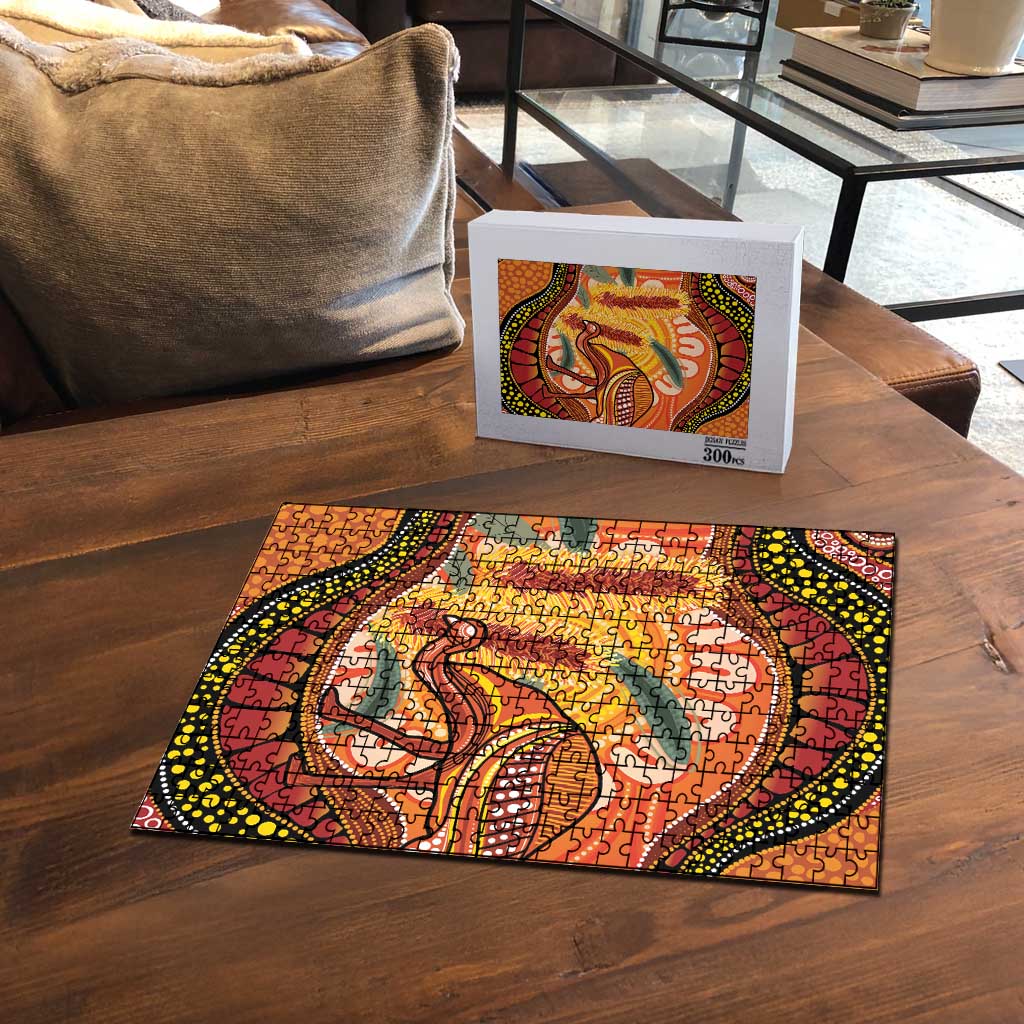 Indigenous Emu Australia Puzzle Australian Bottlebrushes Aboriginal Art Proud