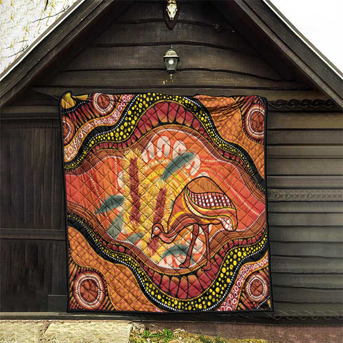 Indigenous Emu Australia Quilt Australian Bottlebrushes Aboriginal Art Proud
