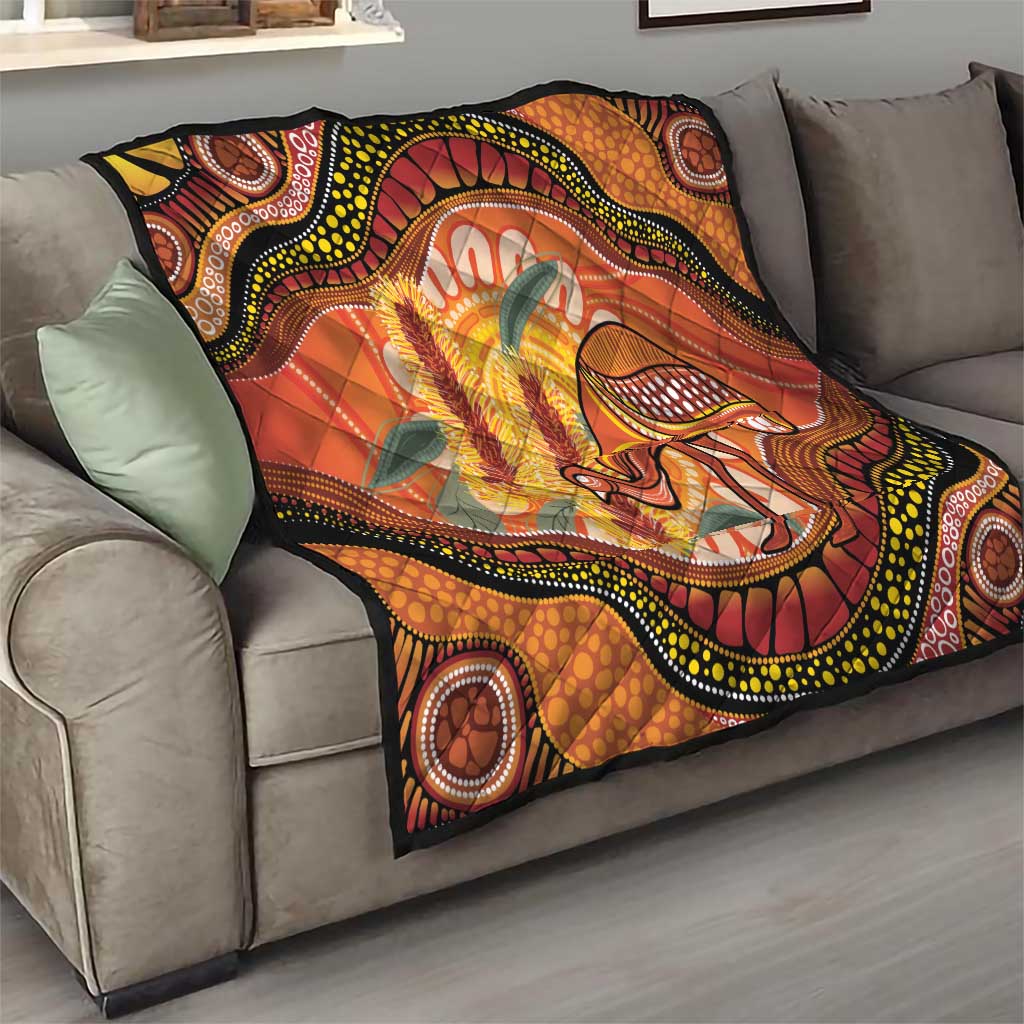 Indigenous Emu Australia Quilt Australian Bottlebrushes Aboriginal Art Proud