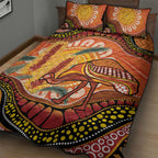 Indigenous Emu Australia Quilt Bed Set Australian Bottlebrushes Aboriginal Art Proud
