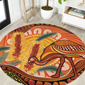 Indigenous Emu Australia Round Carpet Australian Bottlebrushes Aboriginal Art Proud