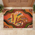 Indigenous Emu Australia Rubber Doormat Australian Bottlebrushes Aboriginal Art Proud