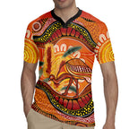 Indigenous Emu Australia Rugby Jersey Australian Bottlebrushes Aboriginal Art Proud