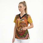 Indigenous Emu Australia Scrub Top Australian Bottlebrushes Aboriginal Art Proud