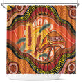Indigenous Emu Australia Shower Curtain Australian Bottlebrushes Aboriginal Art Proud