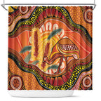 Indigenous Emu Australia Shower Curtain Australian Bottlebrushes Aboriginal Art Proud