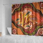 Indigenous Emu Australia Shower Curtain Australian Bottlebrushes Aboriginal Art Proud