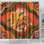 Indigenous Emu Australia Shower Curtain Australian Bottlebrushes Aboriginal Art Proud