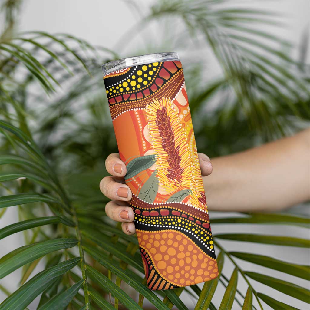 Indigenous Emu Australia Skinny Tumbler Australian Bottlebrushes Aboriginal Art Proud
