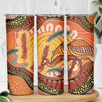 Indigenous Emu Australia Skinny Tumbler Australian Bottlebrushes Aboriginal Art Proud