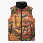 Indigenous Emu Australia Sleeveless Puffer Jacket Australian Bottlebrushes Aboriginal Art Proud