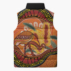 Indigenous Emu Australia Sleeveless Puffer Jacket Australian Bottlebrushes Aboriginal Art Proud