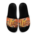 Indigenous Emu Australia Slide Sandals Australian Bottlebrushes Aboriginal Art Proud