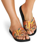 Indigenous Emu Australia Slide Sandals Australian Bottlebrushes Aboriginal Art Proud