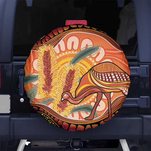 Indigenous Emu Australia Spare Tire Cover Australian Bottlebrushes Aboriginal Art Proud