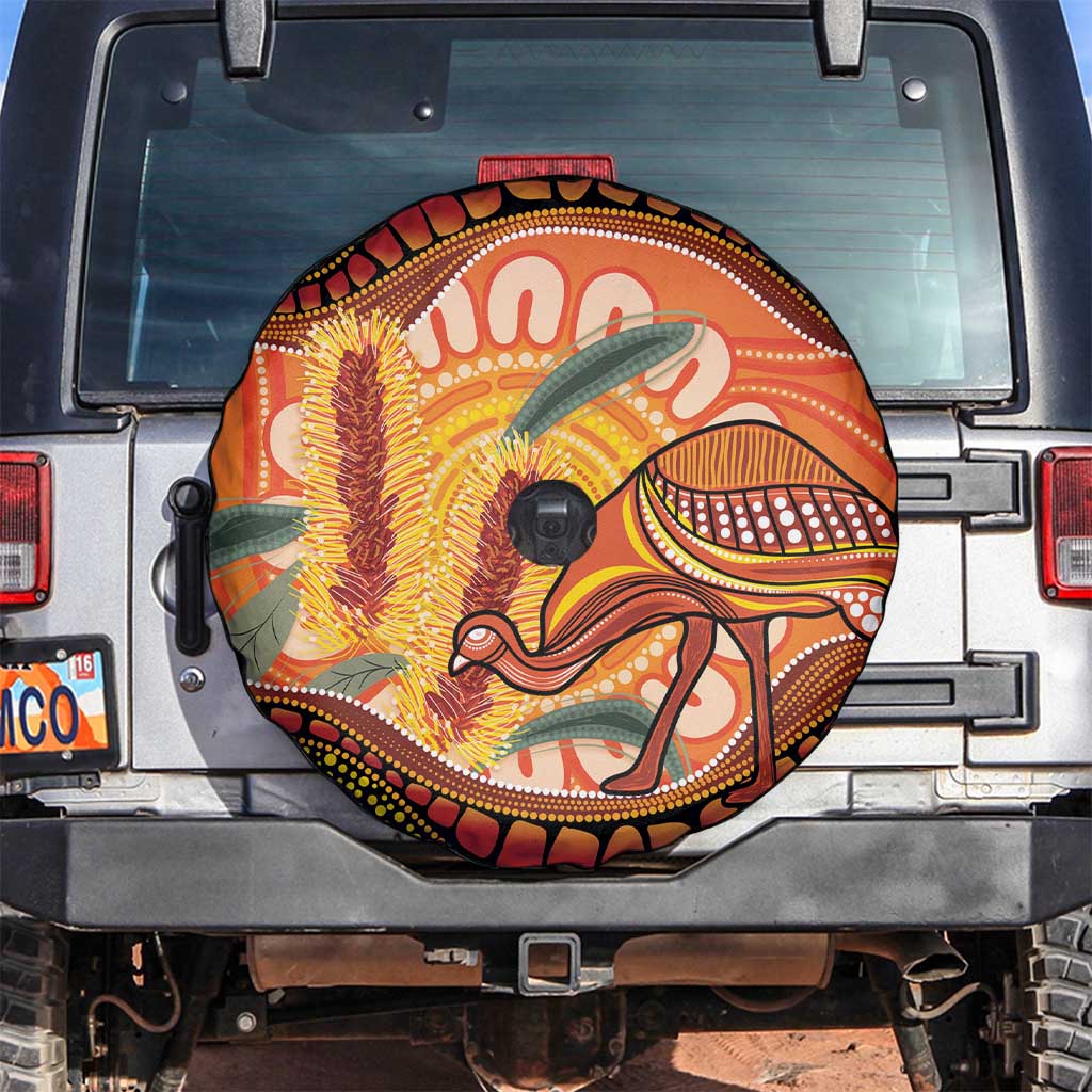 Indigenous Emu Australia Spare Tire Cover Australian Bottlebrushes Aboriginal Art Proud