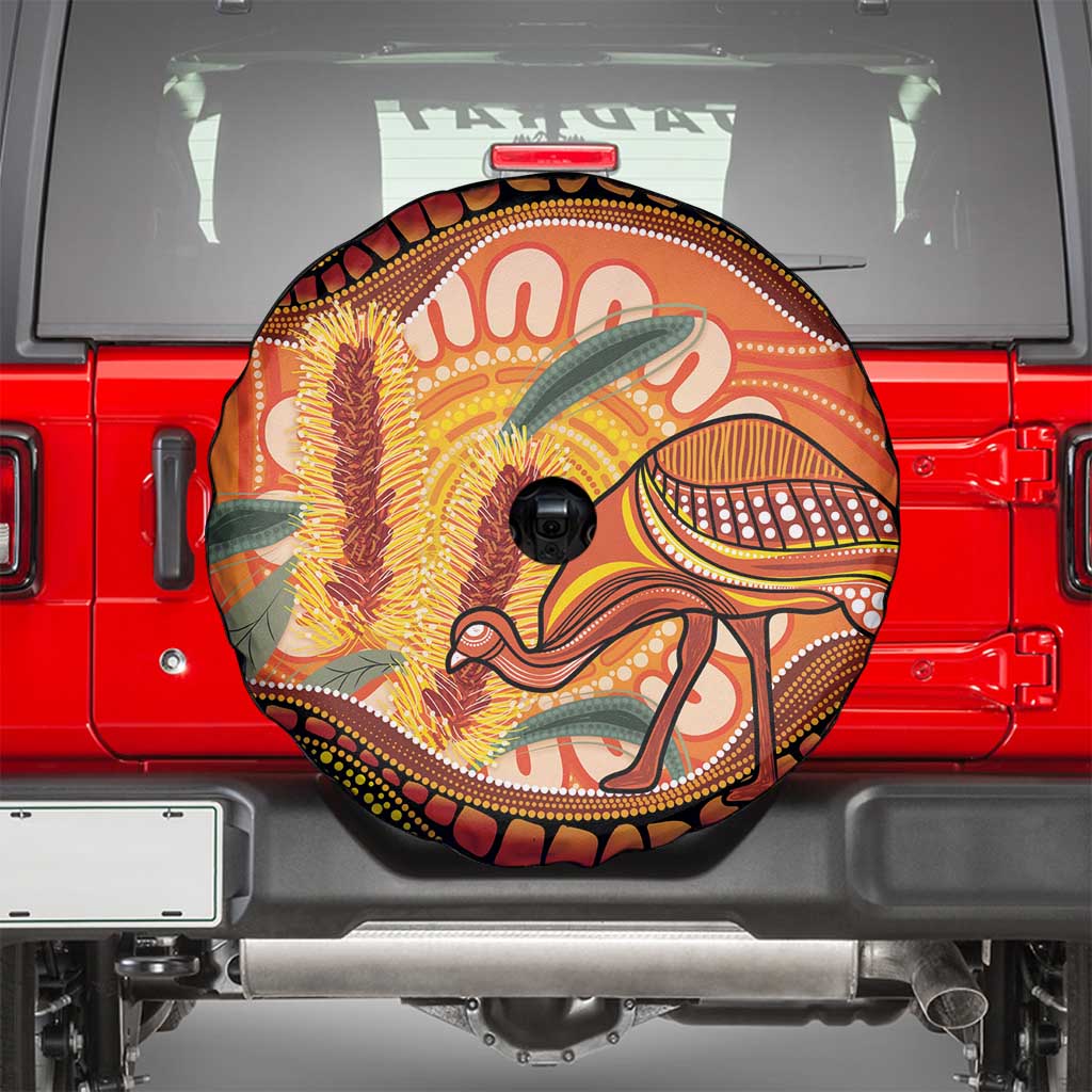 Indigenous Emu Australia Spare Tire Cover Australian Bottlebrushes Aboriginal Art Proud