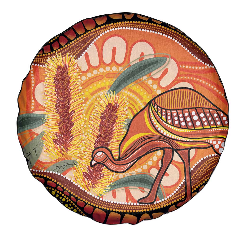 Indigenous Emu Australia Spare Tire Cover Australian Bottlebrushes Aboriginal Art Proud