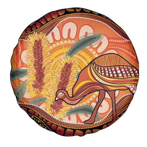 Indigenous Emu Australia Spare Tire Cover Australian Bottlebrushes Aboriginal Art Proud