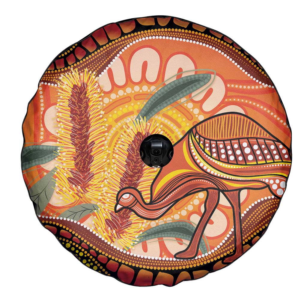 Indigenous Emu Australia Spare Tire Cover Australian Bottlebrushes Aboriginal Art Proud
