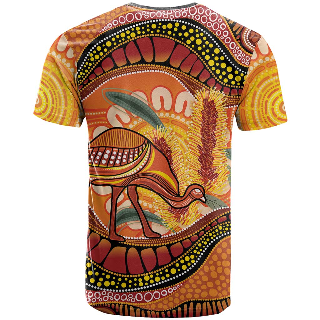 Indigenous Emu Australia T Shirt Australian Bottlebrushes Aboriginal Art Proud