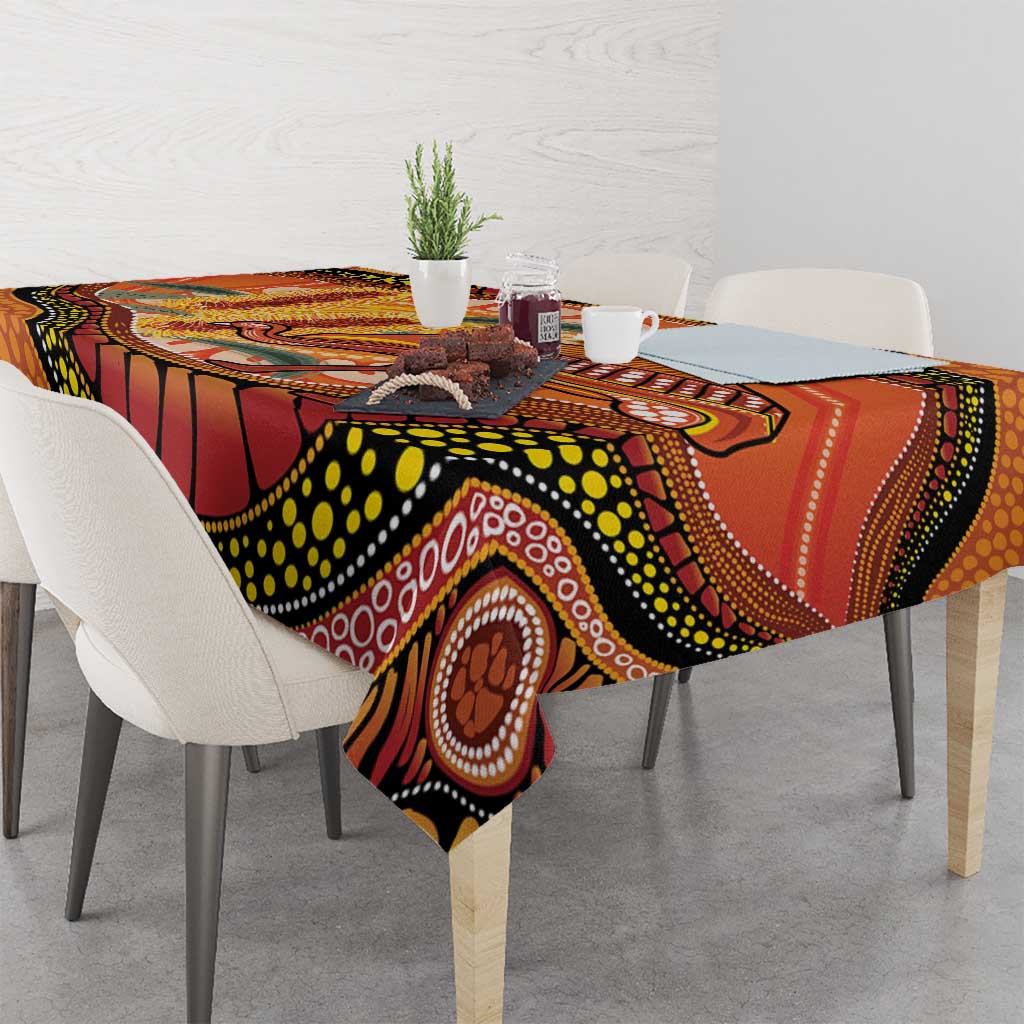 Indigenous Emu Australia Tablecloth Australian Bottlebrushes Aboriginal Art Proud