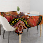 Indigenous Emu Australia Tablecloth Australian Bottlebrushes Aboriginal Art Proud