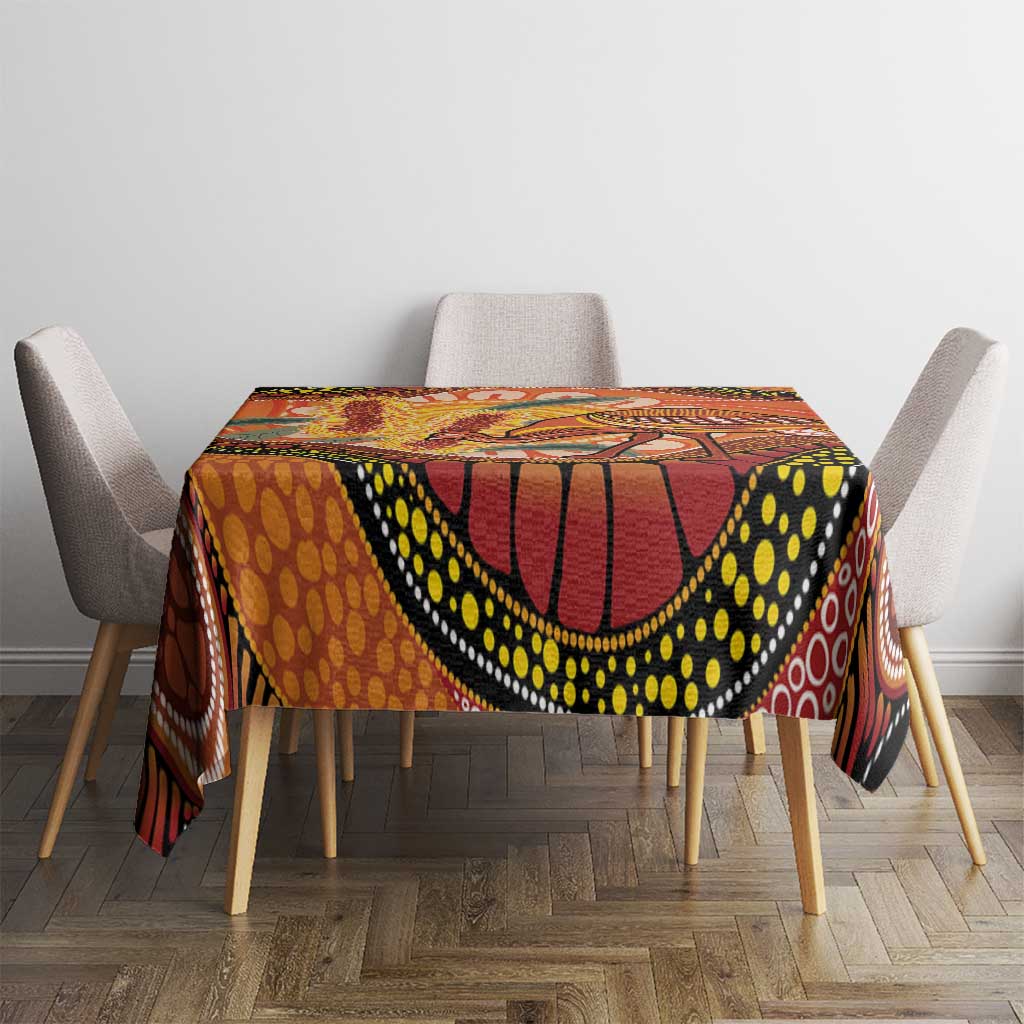 Indigenous Emu Australia Tablecloth Australian Bottlebrushes Aboriginal Art Proud