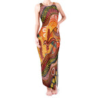 Indigenous Emu Australia Tank Maxi Dress Australian Bottlebrushes Aboriginal Art Proud