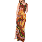 Indigenous Emu Australia Tank Maxi Dress Australian Bottlebrushes Aboriginal Art Proud