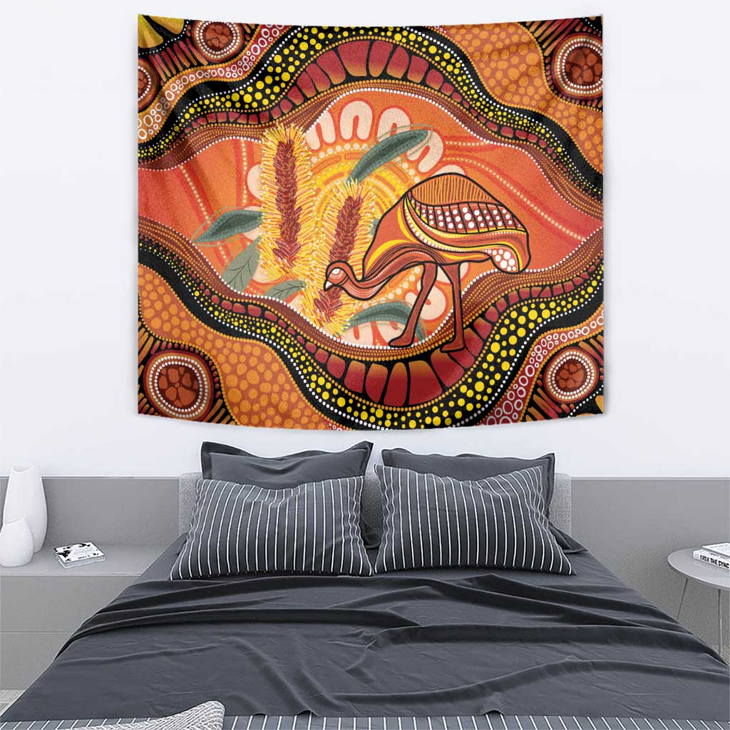 Indigenous Emu Australia Tapestry Australian Bottlebrushes Aboriginal Art Proud